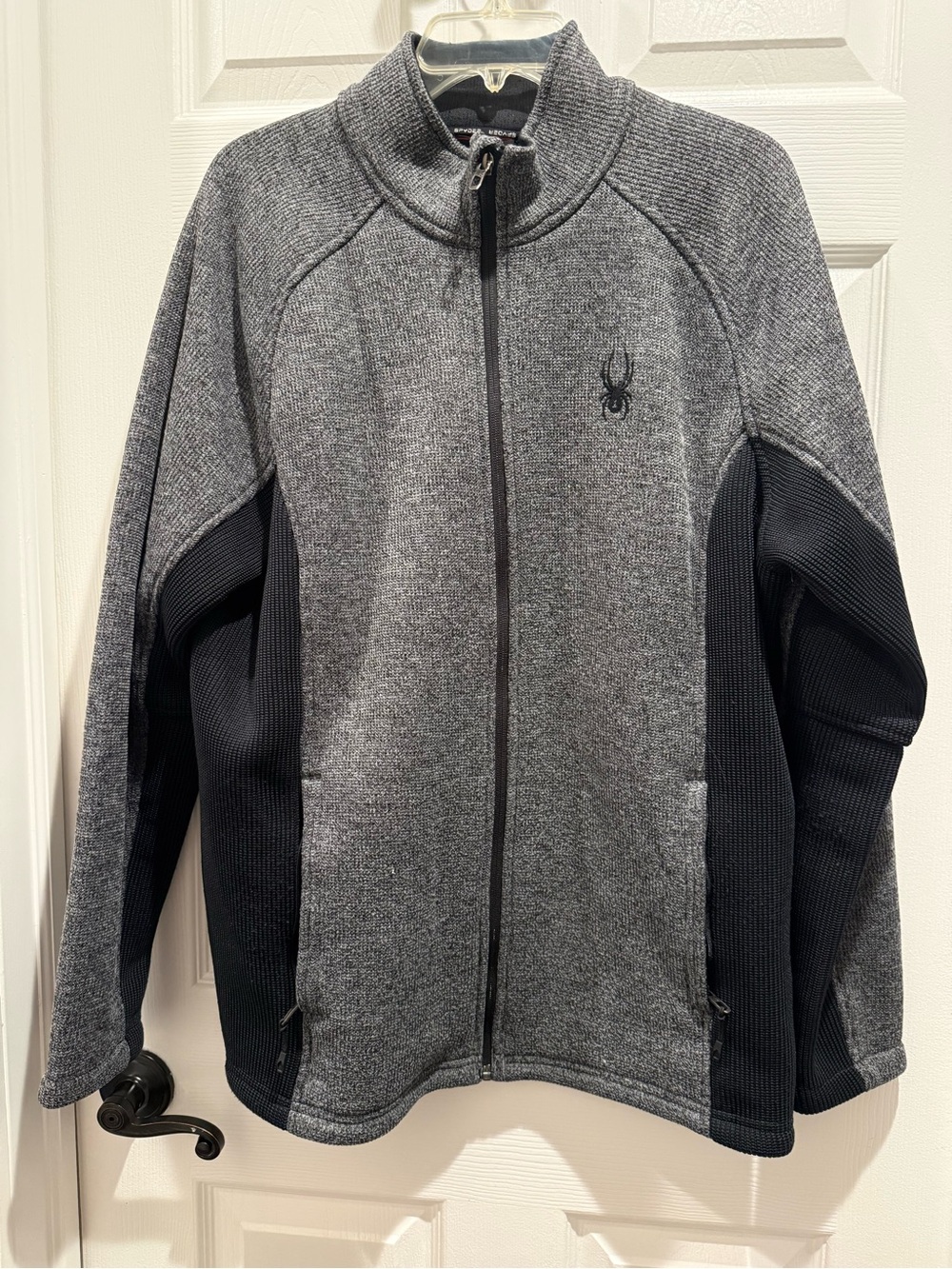 Spyder Men's Grey and Black Lightweight Fleece Jacket